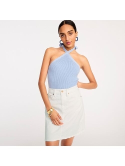 Denim mini skirt in light sky wash