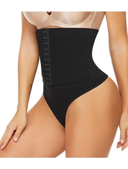 LAZAWG Thong Shapewear for Women High Waist Tummy Control Waist Cincher Girdle Slimming Body Shaper Butt Lifter Panties