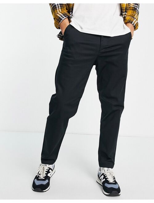 Selected Homme organic cotton blend chinos in slim tapered fit in black