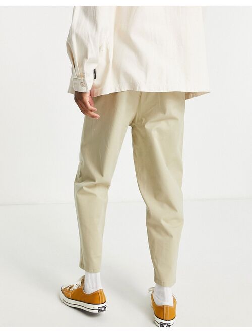 ASOS DESIGN oversized tapered chinos in light beige