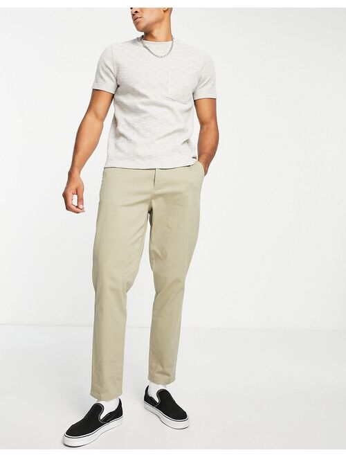 ASOS DESIGN tapered fit chinos in dark beige