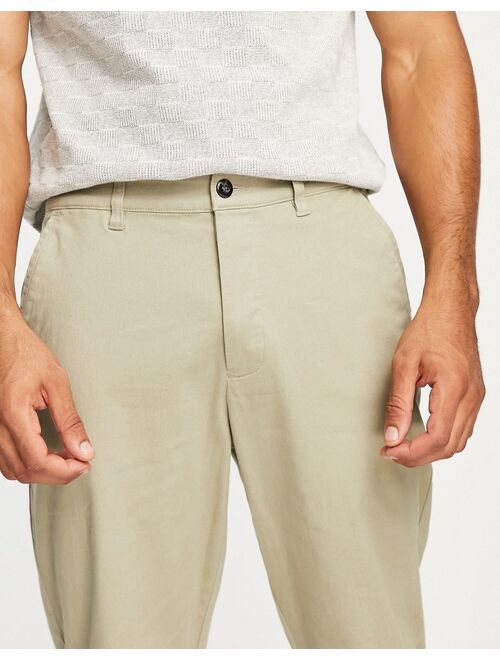 ASOS DESIGN tapered fit chinos in dark beige