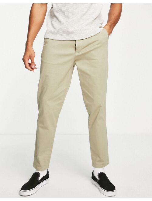 ASOS DESIGN tapered fit chinos in dark beige