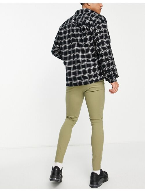 ASOS DESIGN extreme super skinny chinos in light khaki