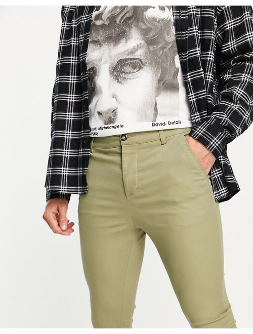 ASOS DESIGN extreme super skinny chinos in light khaki