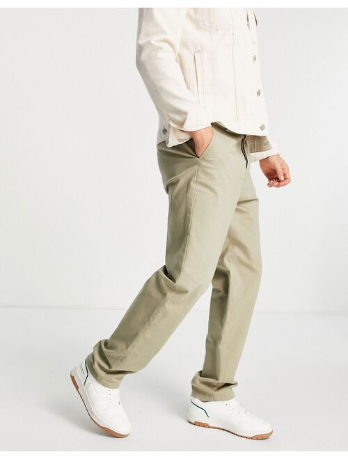 ASOS DESIGN skater fit chinos with relaxed leg in dark beige