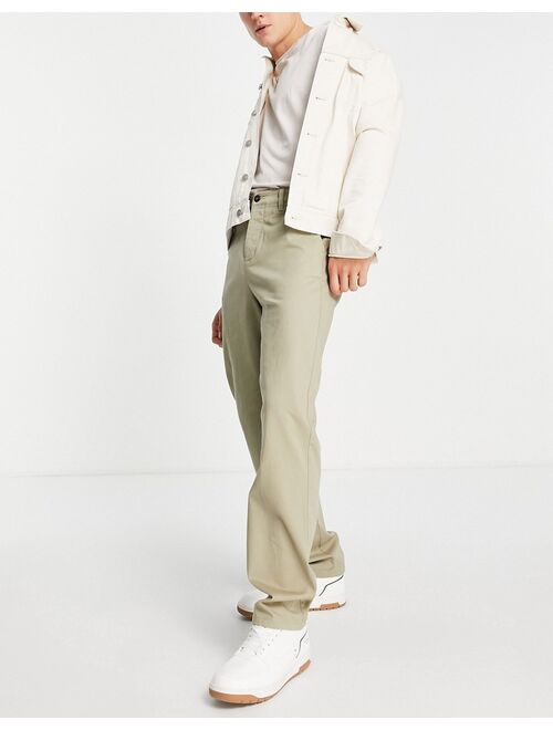 ASOS DESIGN skater fit chinos with relaxed leg in dark beige