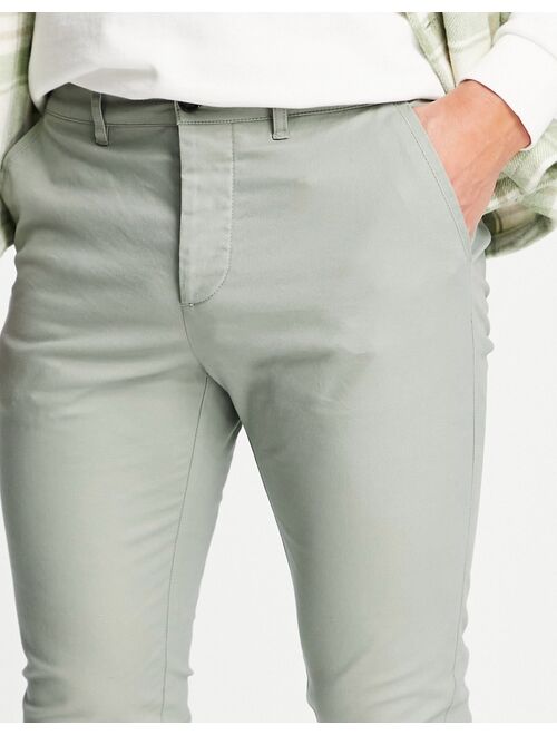 ASOS DESIGN skinny chinos in light green