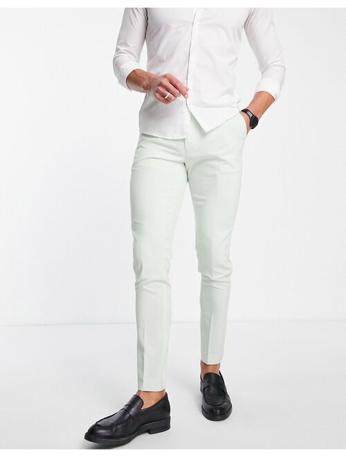 ASOS DESIGN skinny smart pants in pastel green