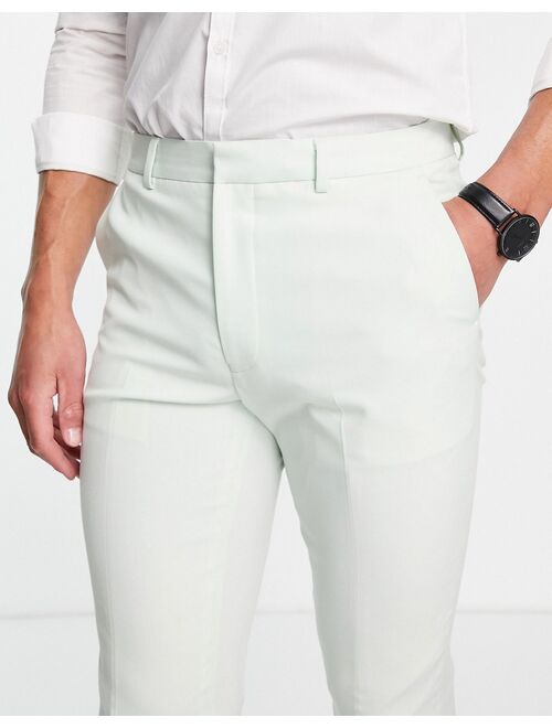 ASOS DESIGN skinny smart pants in pastel green