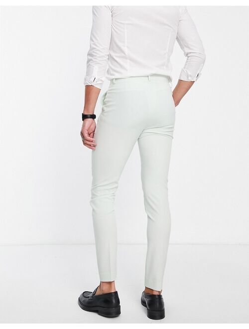 ASOS DESIGN skinny smart pants in pastel green