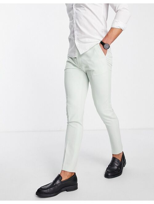 ASOS DESIGN skinny smart pants in pastel green