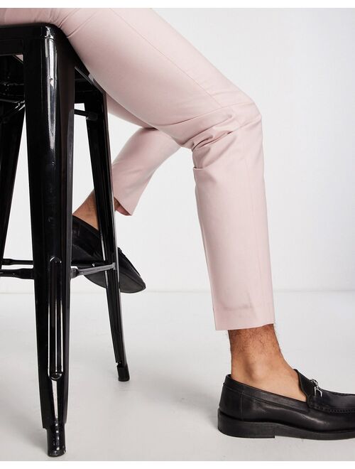 ASOS DESIGN slim smart pants in pink