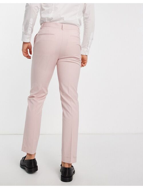 ASOS DESIGN slim smart pants in pink