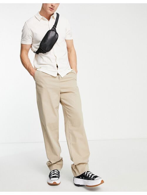 ASOS DESIGN relaxed chinos in beige