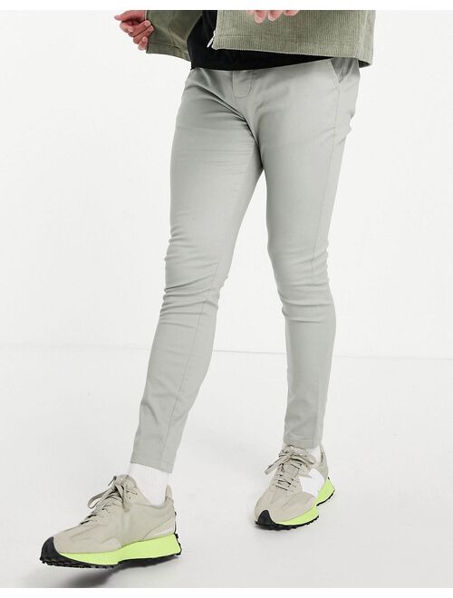 ASOS DESIGN extreme super skinny chinos in light gray