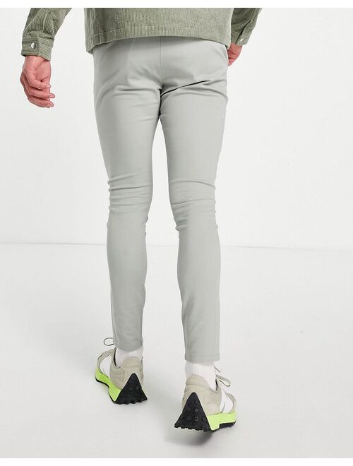 ASOS DESIGN extreme super skinny chinos in light gray