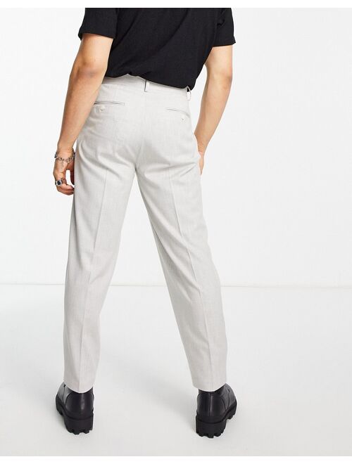 ASOS DESIGN oversized tapered smart pants in ice gray