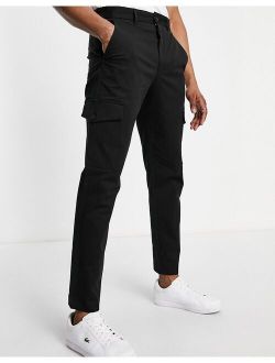 Selected Homme slim tapered cargo pants in black