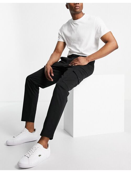 Selected Homme slim tapered cargo pants in black