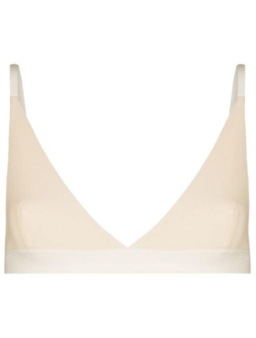 Baserange ribbed organic cotton triangle bra