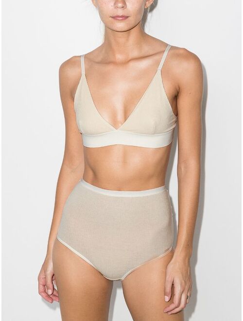 Baserange ribbed organic cotton triangle bra