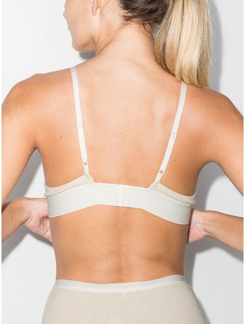 Baserange ribbed organic cotton triangle bra