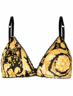 baroque-print triangle bra