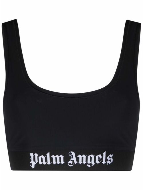 Palm Angels logo print sports bra