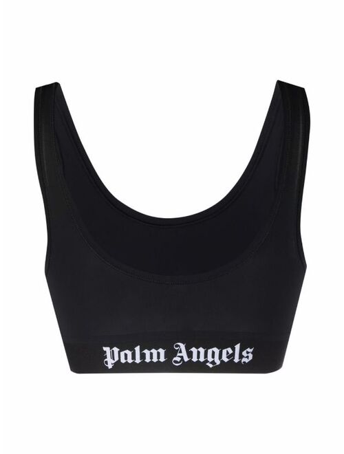 Palm Angels logo print sports bra