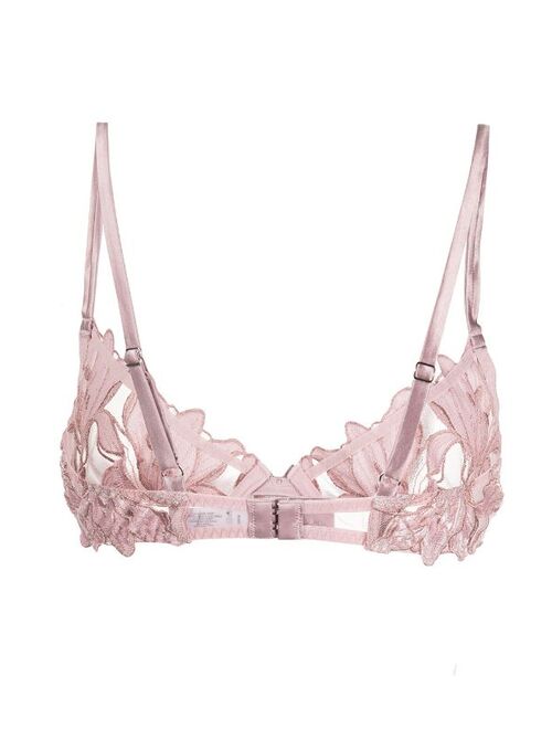 Fleur Du Mal Lily velvet embroidered bra