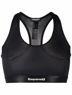 logo-print sports bra