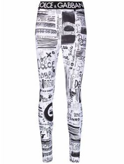 graffiti-print leggings