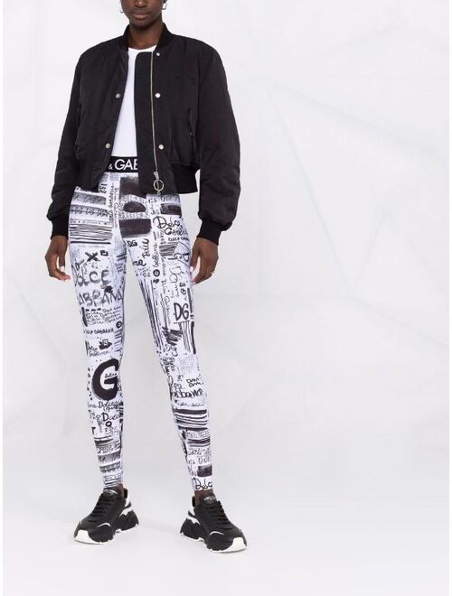 Dolce & Gabbana graffiti-print leggings