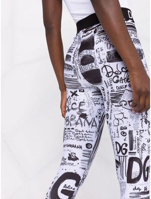 Dolce & Gabbana graffiti-print leggings