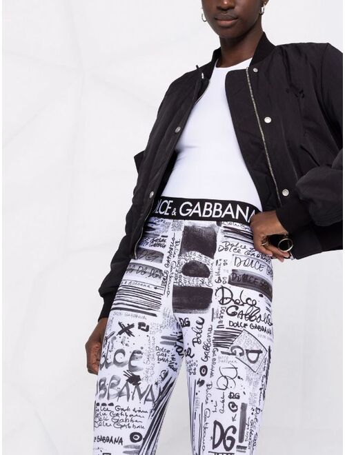 Dolce & Gabbana graffiti-print leggings