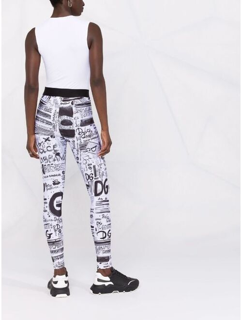 Dolce & Gabbana graffiti-print leggings