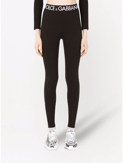 Dolce & Gabbana stretch-fit logo waistband leggings