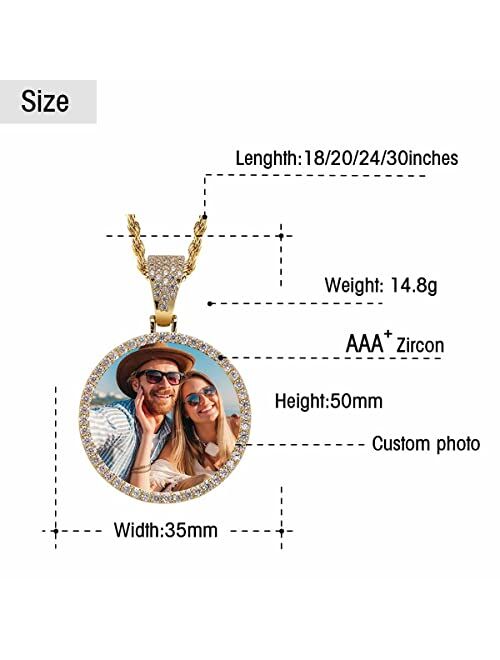 Interestprint Custom Pendant Necklace with Photo, Couple on The Beach Valentine's Christmas Day Personalized Picture Photo Pendant Necklace