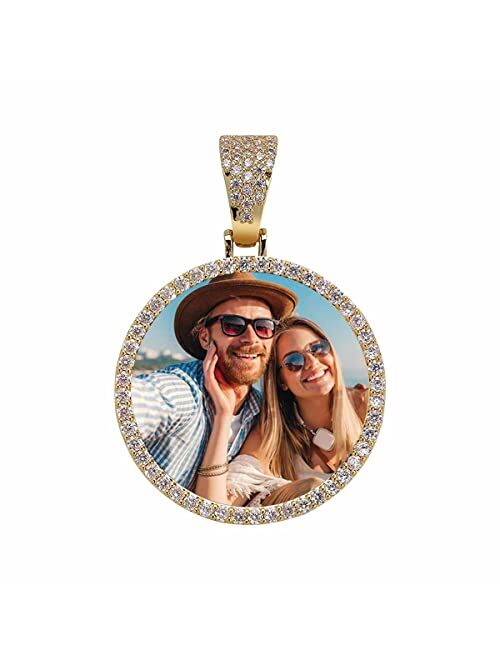 Interestprint Custom Pendant Necklace with Photo, Couple on The Beach Valentine's Christmas Day Personalized Picture Photo Pendant Necklace