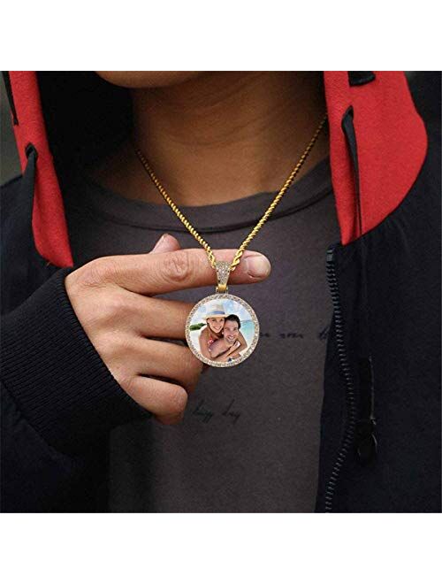 Interestprint Custom Pendant Necklace with Photo, Couple on The Beach Valentine's Christmas Day Personalized Picture Photo Pendant Necklace