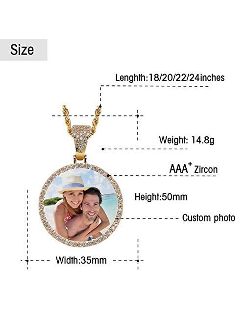 Interestprint Custom Pendant Necklace with Photo, Couple on The Beach Valentine's Christmas Day Personalized Picture Photo Pendant Necklace