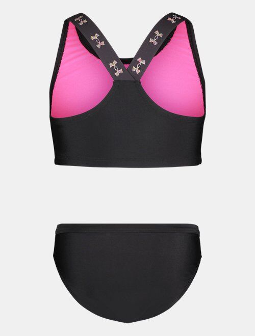 Under Armour Girls' UA Logo Elastic Racerback Top 2-Piece Bikini Set
