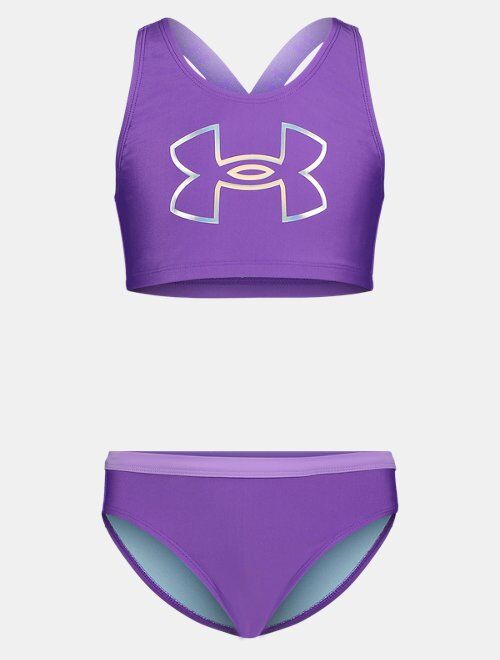 Under Armour Girls' UA Logo Elastic Racerback Top 2-Piece Bikini Set