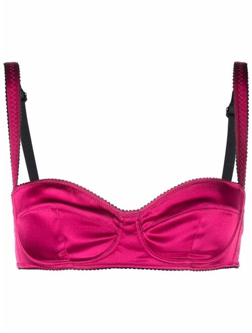 Dolce & Gabbana satin-finish balcony bra