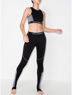 Paco Rabanne panelled logo-detailed leggings