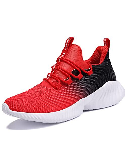 Jmfchi Sports Kids Shoes Boys Sneakers Slip-on Athletic Running Shoe Breathable Lightweight Mesh Girls Sports Sneaker