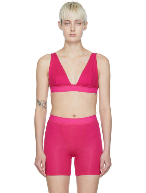 SKIMS Pink Cotton Bra