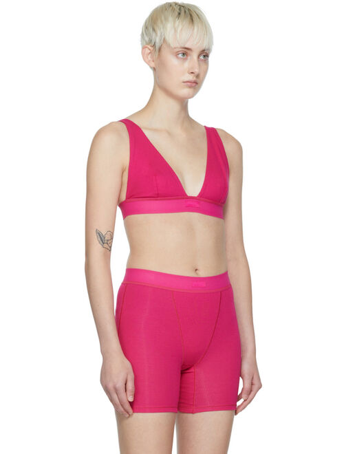 SKIMS Pink Cotton Bra