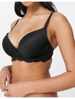 Fuller Bust padded plunge t-shirt bra with underwire in black